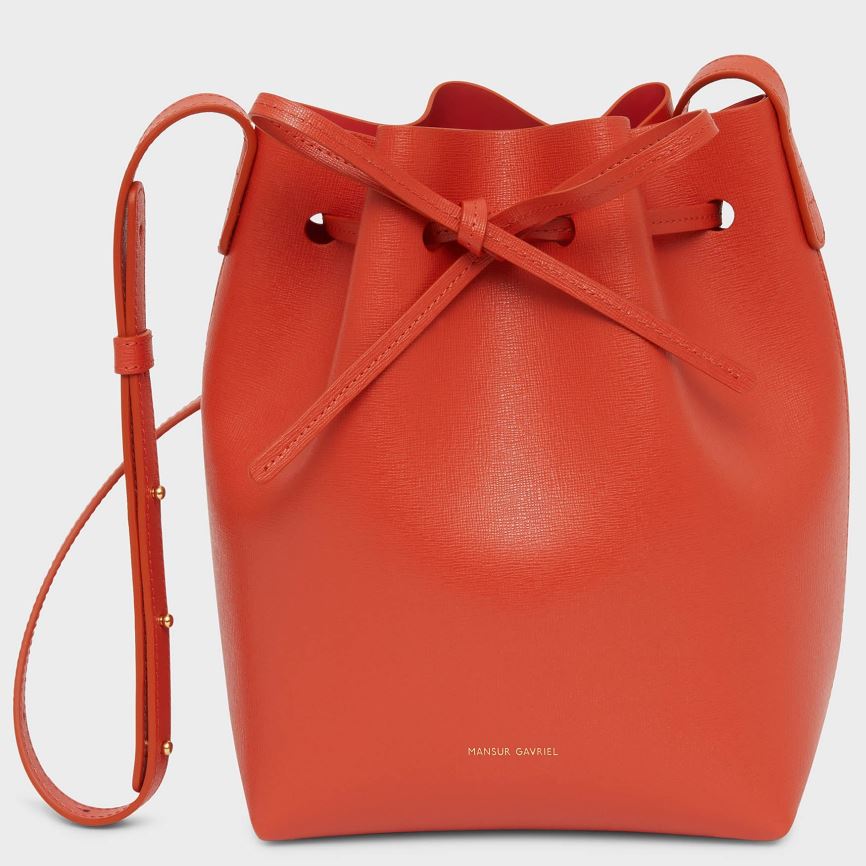 Women\'s Mansur Gavriel Mini Bucket Bags Red | AU 0149IS